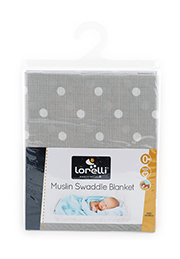 Пелёнка Lorelli Muslin Swaddle Blanket 80x80 cm, Grey Dots /10340091909/